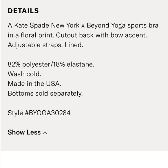NEW • Beyond Yoga x Kate Spade • Bow Sports Bra XS - Picture 3 of 5